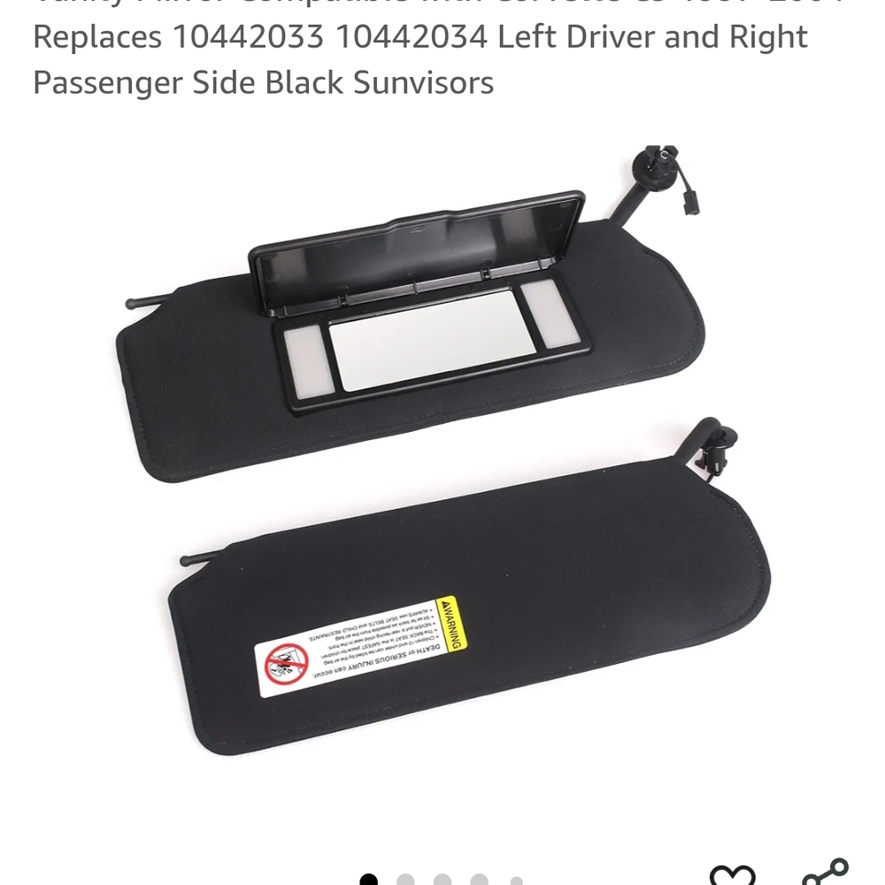 Black Car Sun Visors